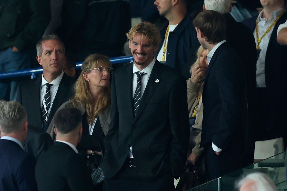 New Newcastle United signing Nick Woltemade in the stands after the Premier League match at Elland Road, Leeds: Nigel French/PA Wire.